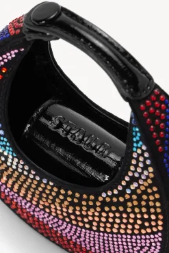 HANDBAGS STAUD - MICRO MOON CRYSTAL BAG RAINBOW BLACK