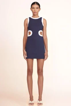 CLOTHING STAUD - MINI DOLCE DRESS NAVY WHITE