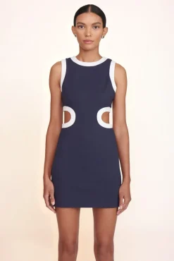 CLOTHING STAUD - MINI DOLCE DRESS NAVY WHITE