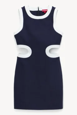 CLOTHING STAUD - MINI DOLCE DRESS NAVY WHITE