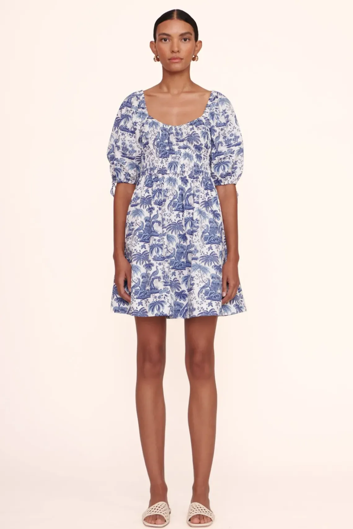CLOTHING STAUD - MINI FAYE DRESS BLUE TOILE