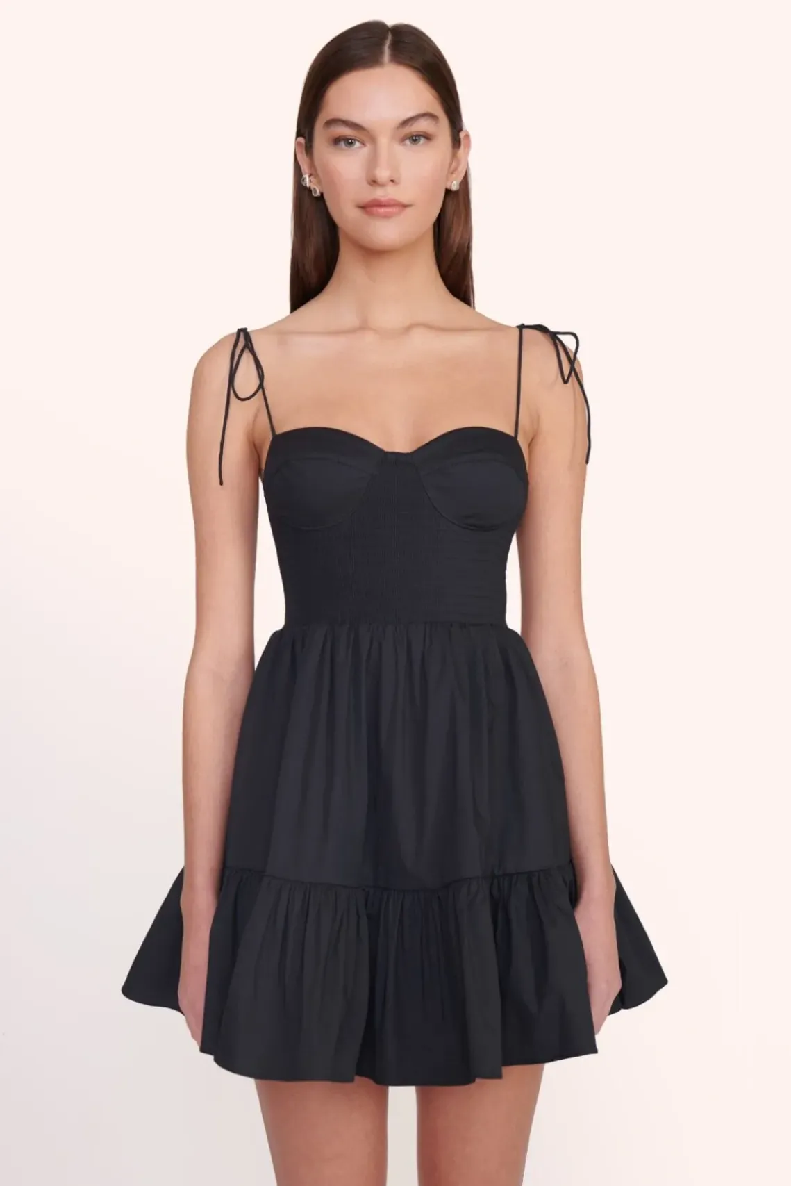 CLOTHING STAUD - MINI LANDRY DRESS BLACK