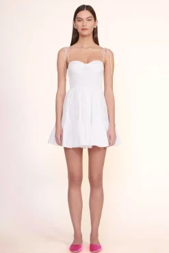 CLOTHING STAUD - MINI LANDRY DRESS WHITE