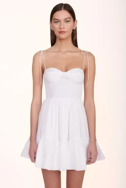 CLOTHING STAUD - MINI LANDRY DRESS WHITE