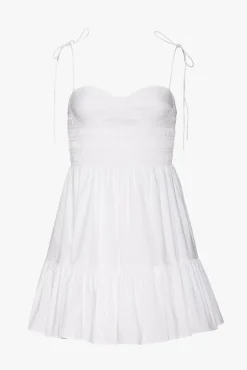 CLOTHING STAUD - MINI LANDRY DRESS WHITE