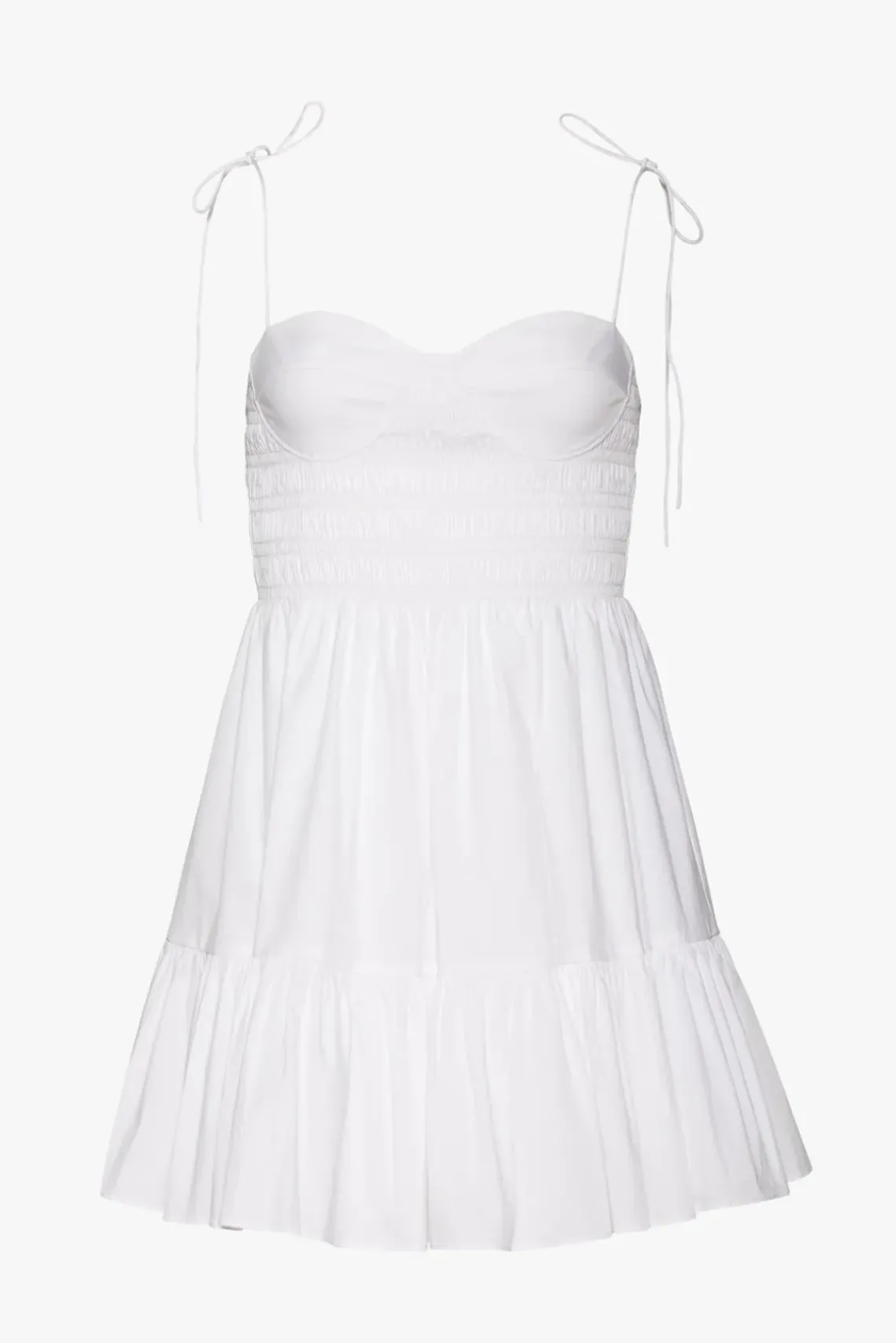 CLOTHING STAUD - MINI LANDRY DRESS WHITE