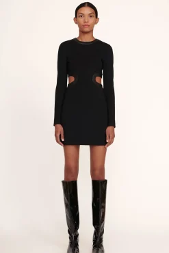 CLOTHING STAUD - MINI LONG SLEEVE DOLCE DRESS BLACK BLACK BLACK