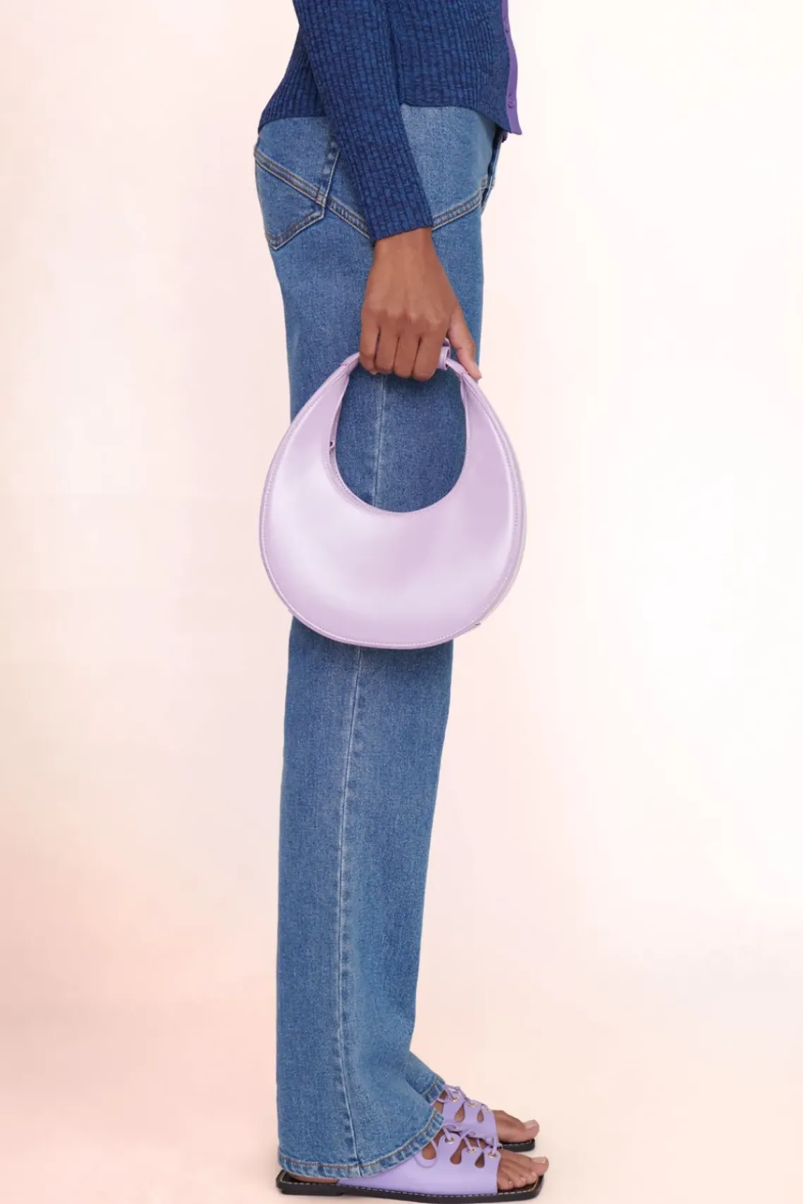 HANDBAGS STAUD - MINI MOON BAG LILAC
