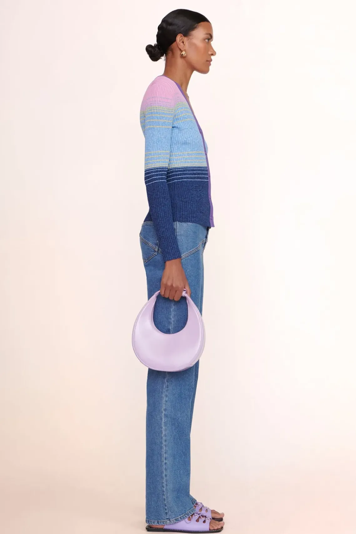 HANDBAGS STAUD - MINI MOON BAG LILAC