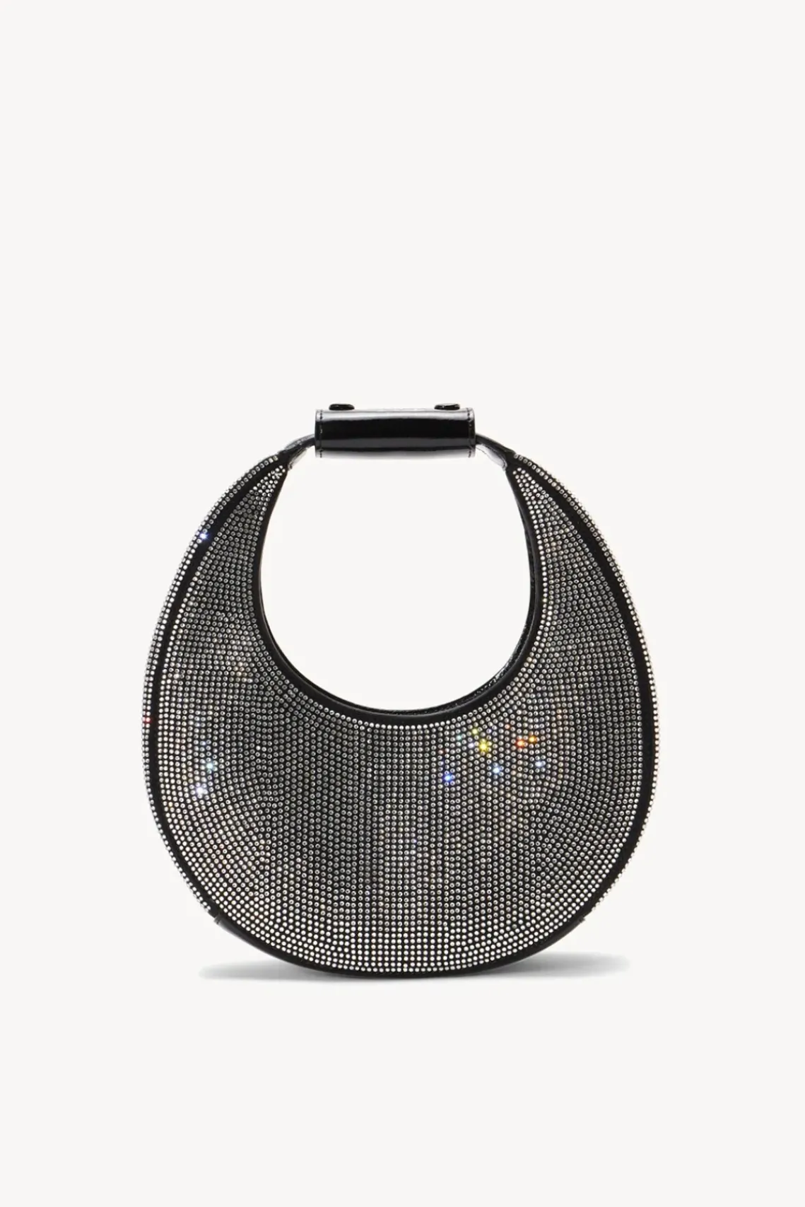 HANDBAGS STAUD - MINI MOON CRYSTAL BAG BLACK RHINESTONES