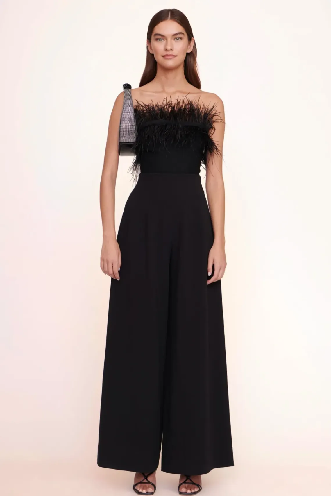 HANDBAGS STAUD - MINI MOON CRYSTAL BAG BLACK RHINESTONES