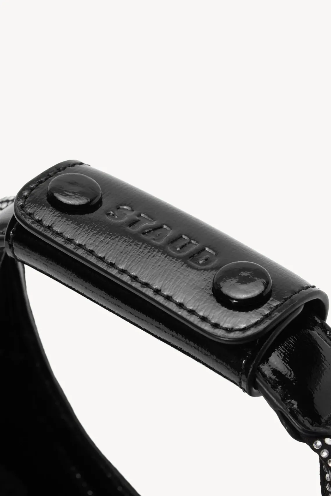 HANDBAGS STAUD - MINI MOON CRYSTAL BAG BLACK RHINESTONES