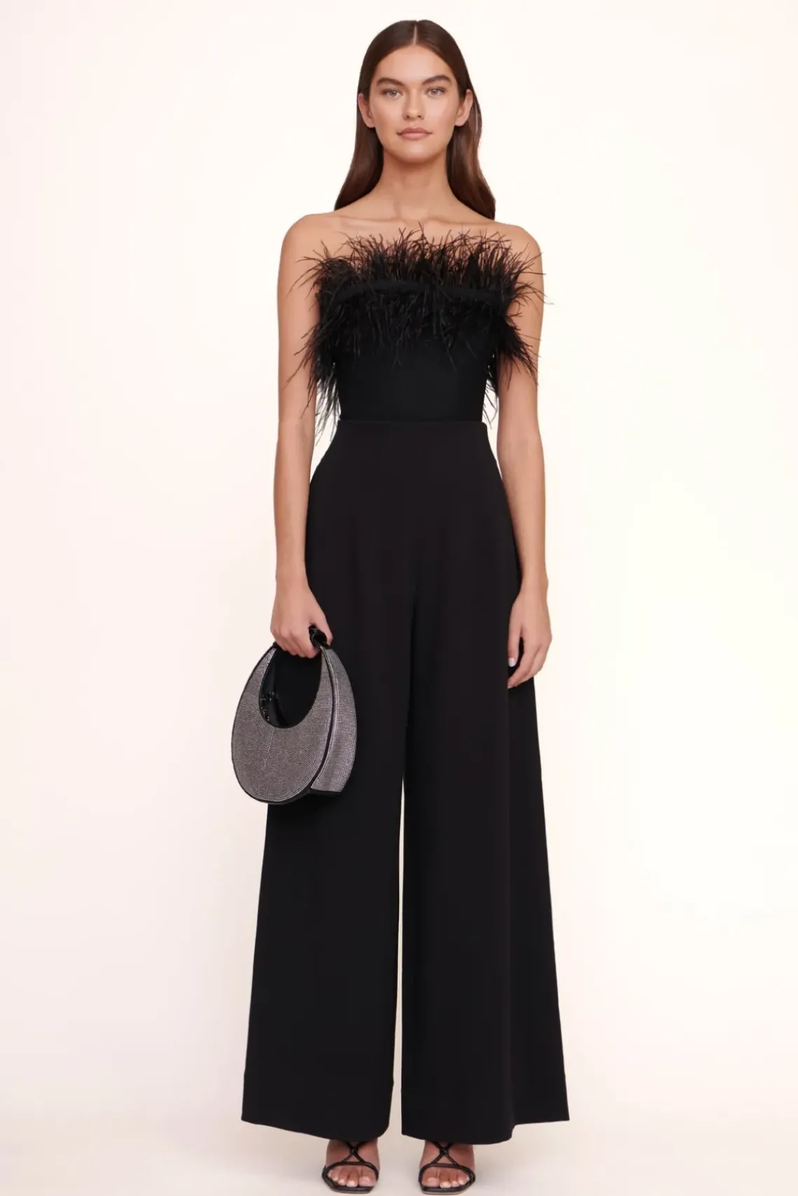 HANDBAGS STAUD - MINI MOON CRYSTAL BAG BLACK RHINESTONES