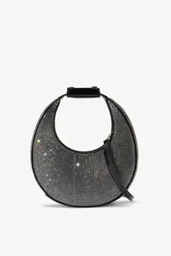 HANDBAGS STAUD - MINI MOON CRYSTAL BAG BLACK RHINESTONES