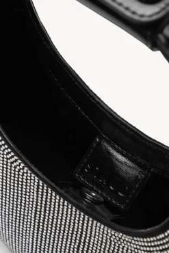 HANDBAGS STAUD - MINI MOON CRYSTAL BAG BLACK RHINESTONES