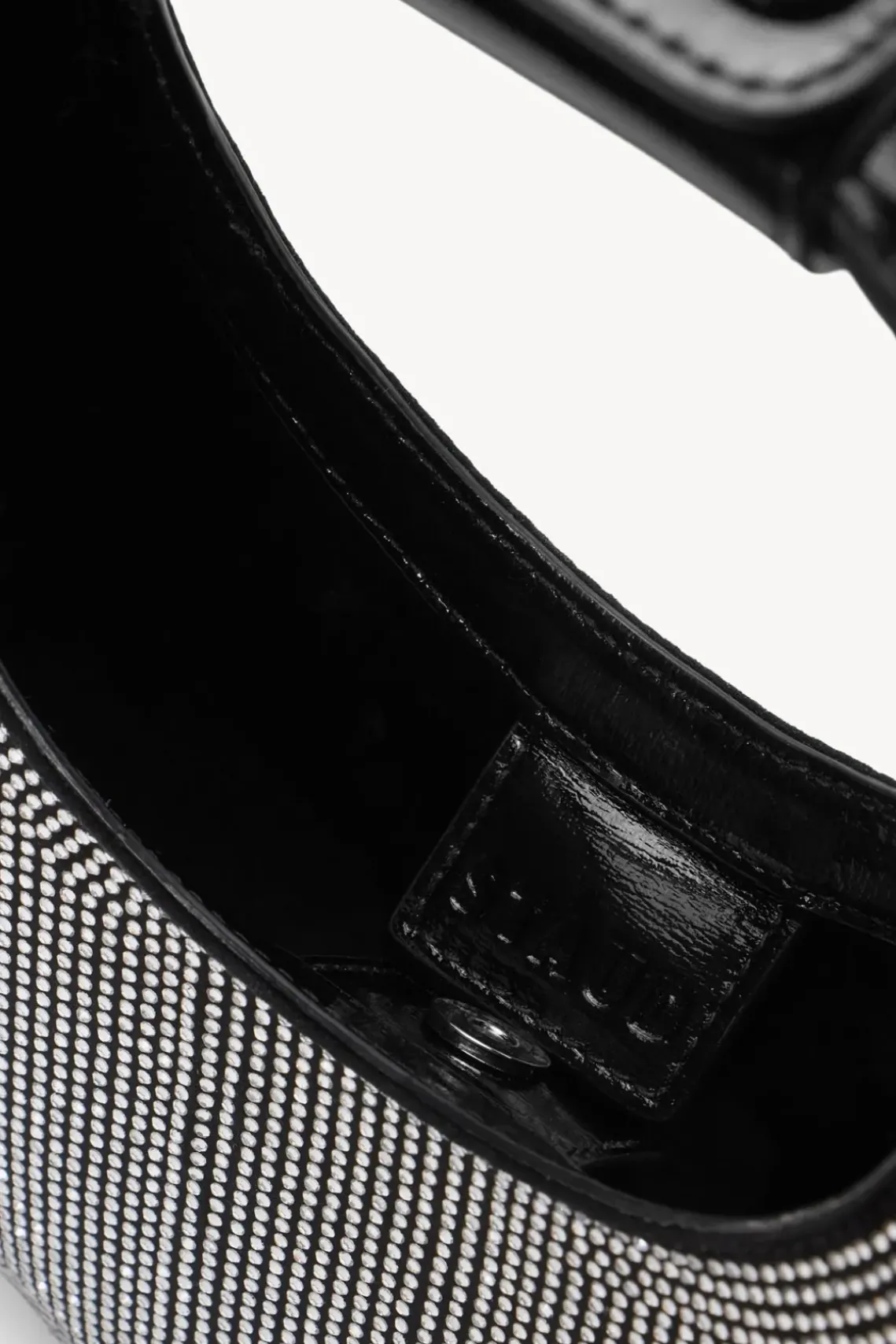 HANDBAGS STAUD - MINI MOON CRYSTAL BAG BLACK RHINESTONES