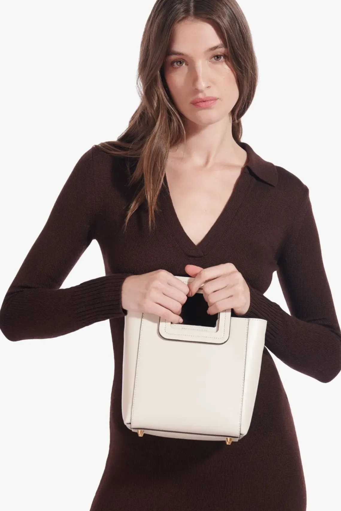 HANDBAGS STAUD - MINI SHIRLEY LEATHER BAG CREAM