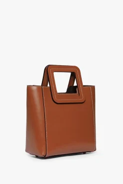 HANDBAGS STAUD - MINI SHIRLEY LEATHER BAG SADDLE