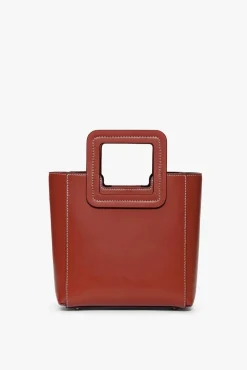 HANDBAGS STAUD - MINI SHIRLEY LEATHER BAG COGNAC