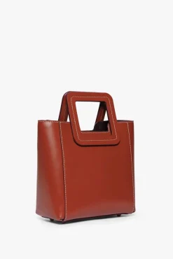 HANDBAGS STAUD - MINI SHIRLEY LEATHER BAG COGNAC