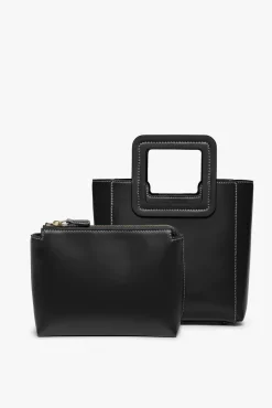 HANDBAGS STAUD - MINI SHIRLEY LEATHER BAG BLACK