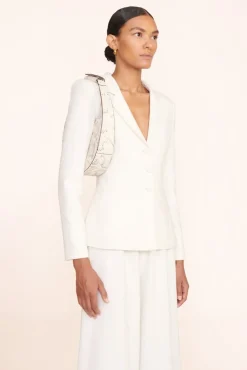 HANDBAGS STAUD - MOON BAG SNAKE EMBOSSED BLEACHED