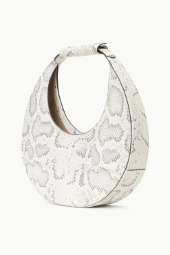 HANDBAGS STAUD - MOON BAG SNAKE EMBOSSED BLEACHED