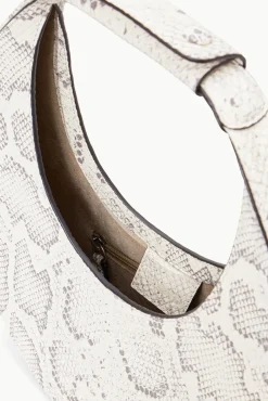 HANDBAGS STAUD - MOON BAG SNAKE EMBOSSED BLEACHED