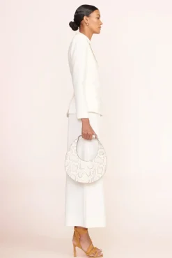 HANDBAGS STAUD - MOON BAG SNAKE EMBOSSED BLEACHED