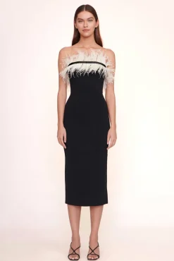 CLOTHING STAUD - NELLIE DRESS BLACK/IVORY BLACK IVORY