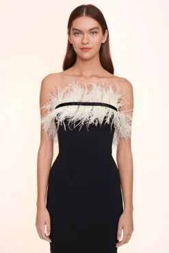 CLOTHING STAUD - NELLIE DRESS BLACK/IVORY BLACK IVORY