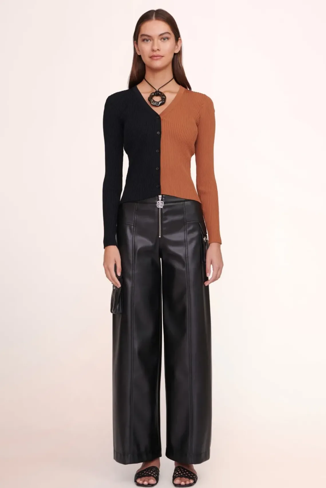 SHOES STAUD - NEVIL CROCHET SANDAL BLACK