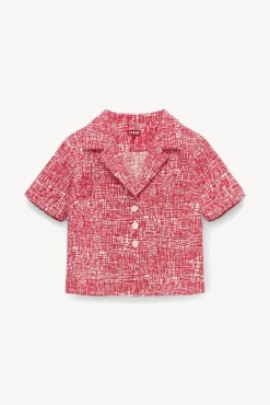 CLOTHING STAUD - NICOLA TOP PAPAYA CROSSHATCH