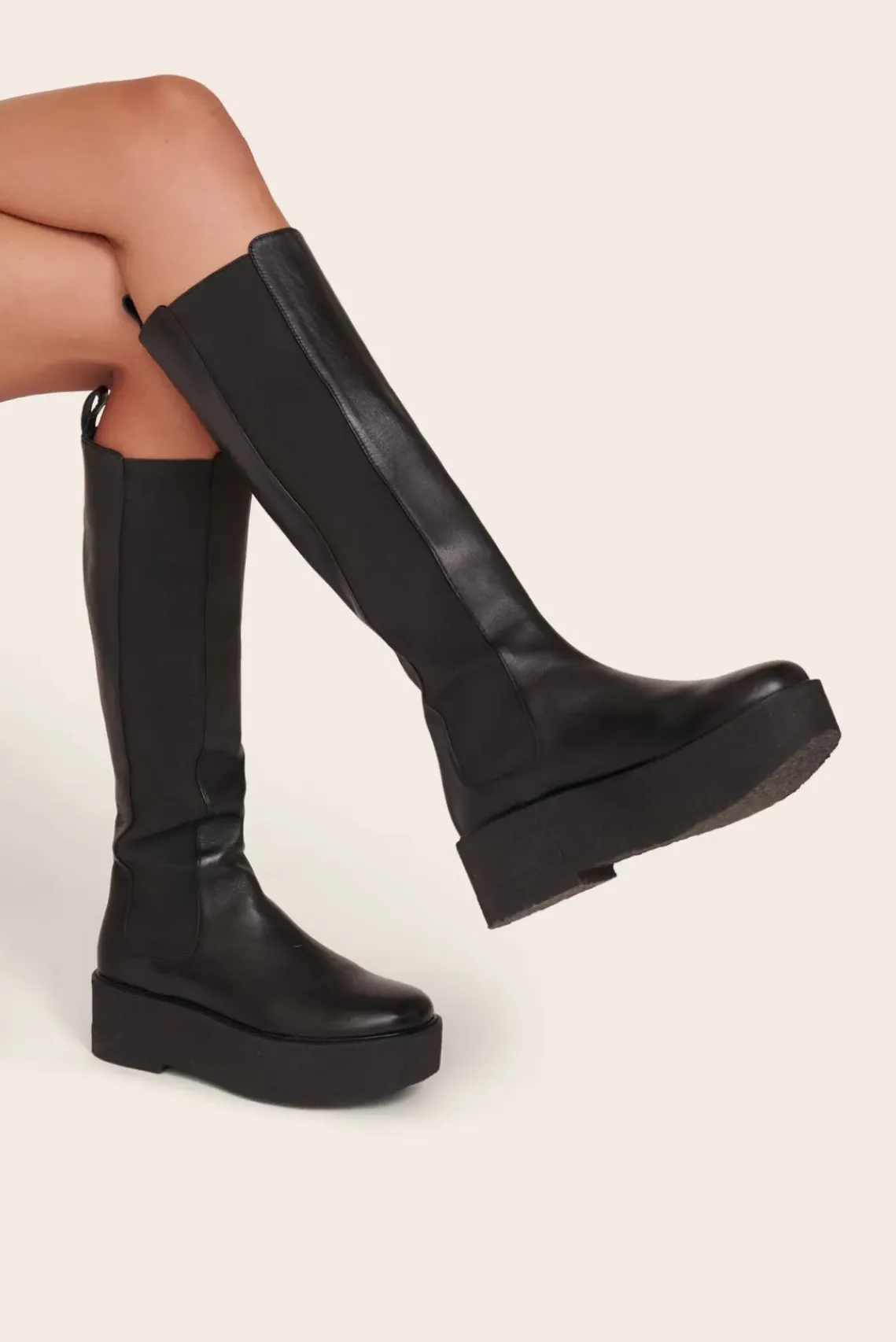 SHOES STAUD - PALAMINO TALL PLATFORM BOOT BLACK