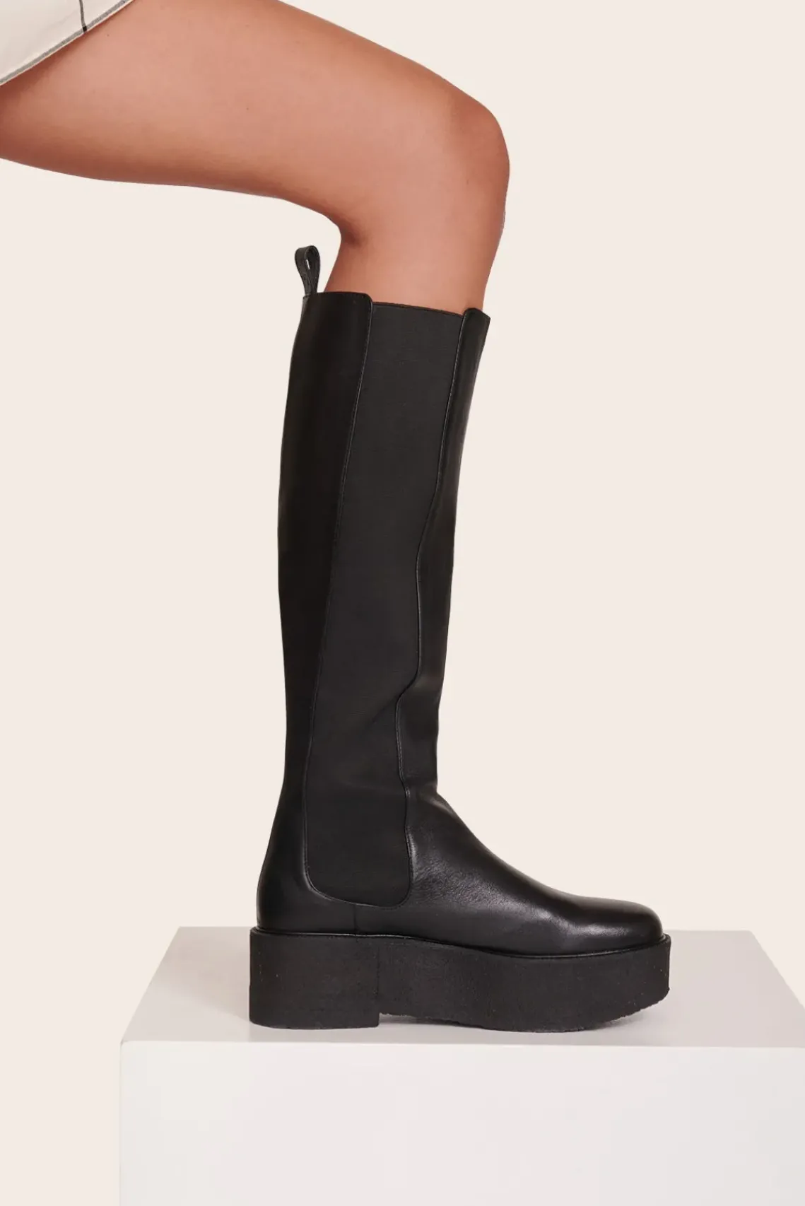 SHOES STAUD - PALAMINO TALL PLATFORM BOOT BLACK