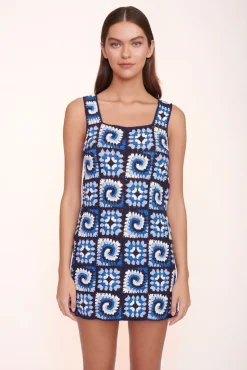 CLOTHING STAUD - PSYCHEDELIC DRESS ACID COBALT
