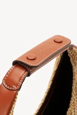 HANDBAGS STAUD - RAFFIA MOON BAG NATURAL TAN