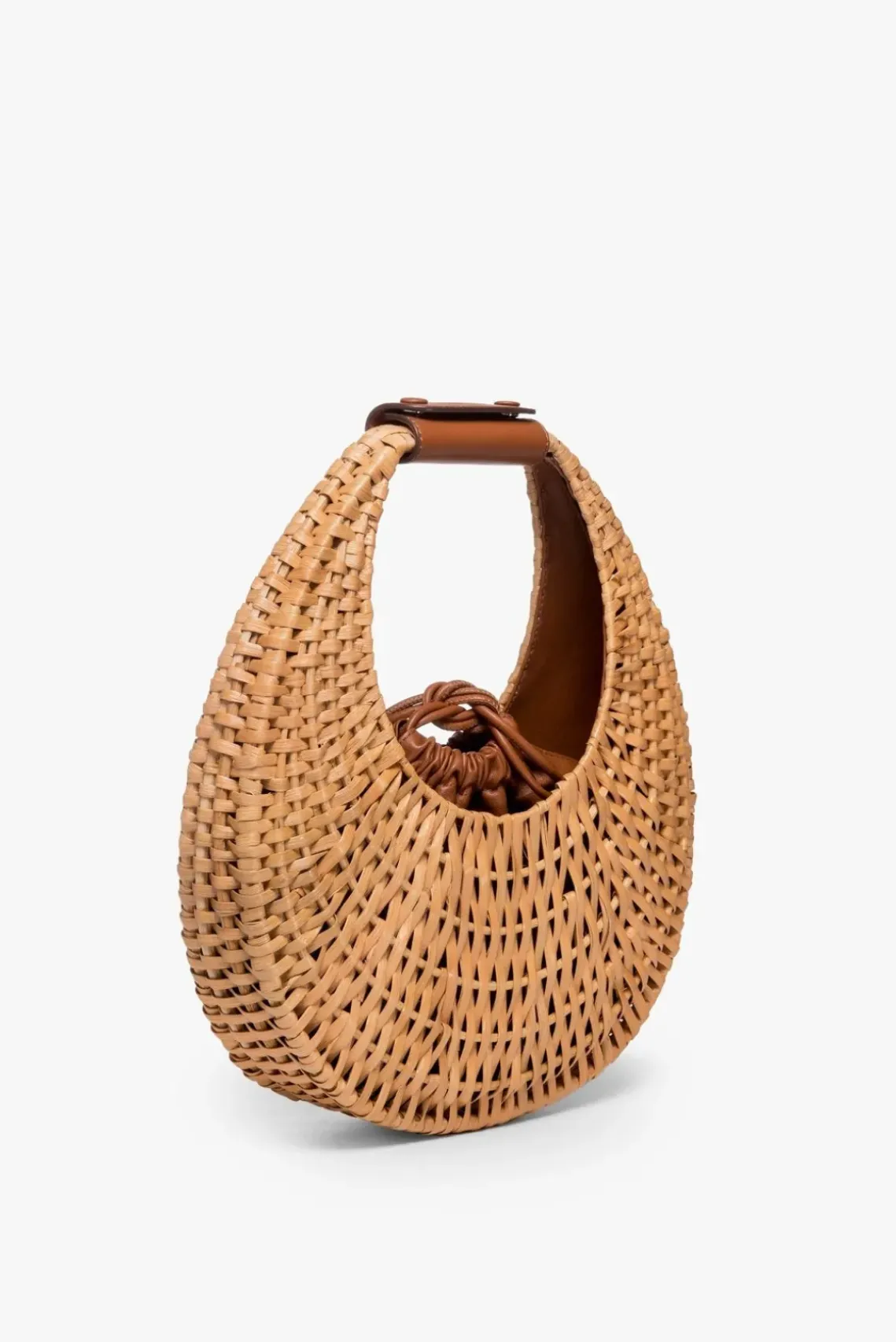 HANDBAGS STAUD - RATTAN MOON BAG NATURAL