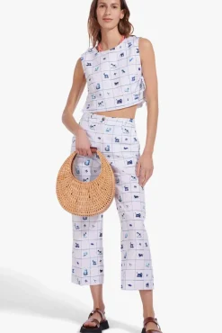 HANDBAGS STAUD - RATTAN MOON BAG NATURAL