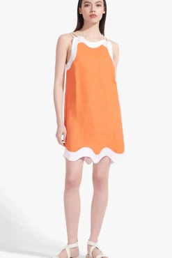 CLOTHING STAUD - RENATA DRESS TANGERINE WHITE