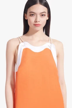 CLOTHING STAUD - RENATA DRESS TANGERINE WHITE