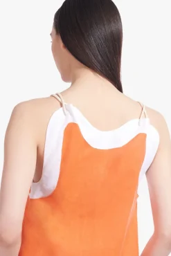 CLOTHING STAUD - RENATA DRESS TANGERINE WHITE