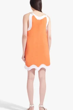 CLOTHING STAUD - RENATA DRESS TANGERINE WHITE