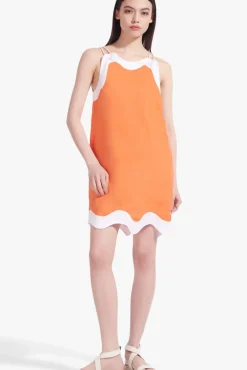 CLOTHING STAUD - RENATA DRESS TANGERINE WHITE