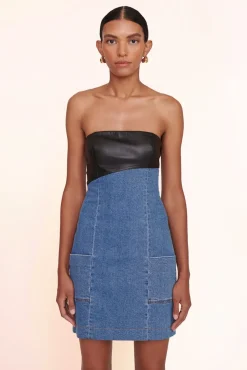 CLOTHING STAUD - SERENITY DRESS MEDIUM WASH/BLACK MEDIUM WASH/BLACK