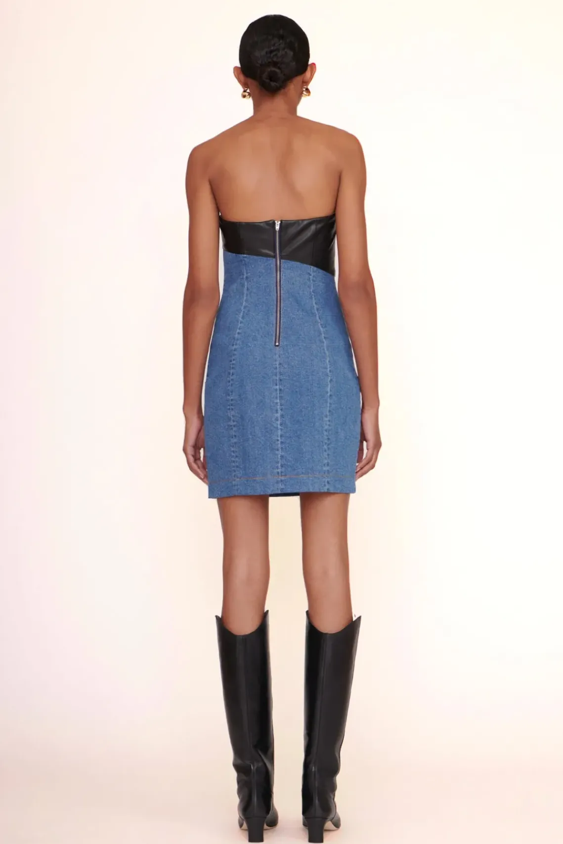 CLOTHING STAUD - SERENITY DRESS MEDIUM WASH/BLACK MEDIUM WASH/BLACK