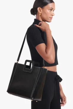 HANDBAGS STAUD - SHIRLEY LEATHER BAG BLACK