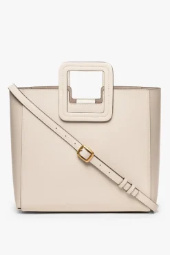 HANDBAGS STAUD - SHIRLEY LEATHER TOTE BAG CREAM