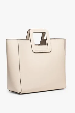 HANDBAGS STAUD - SHIRLEY LEATHER TOTE BAG CREAM