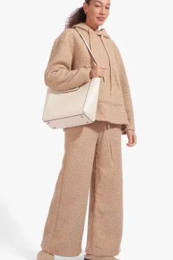 HANDBAGS STAUD - SHIRLEY LEATHER TOTE BAG CREAM